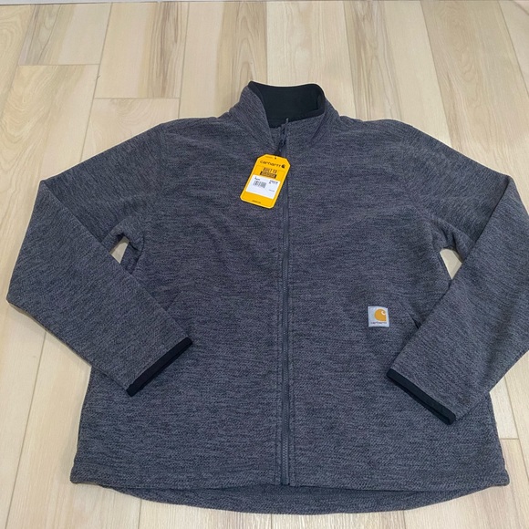 Carhartt Men’s Full Zip Fleece Jacket Fleece Gray OJ6416 106416 L LARGE - Picture 1 of 6